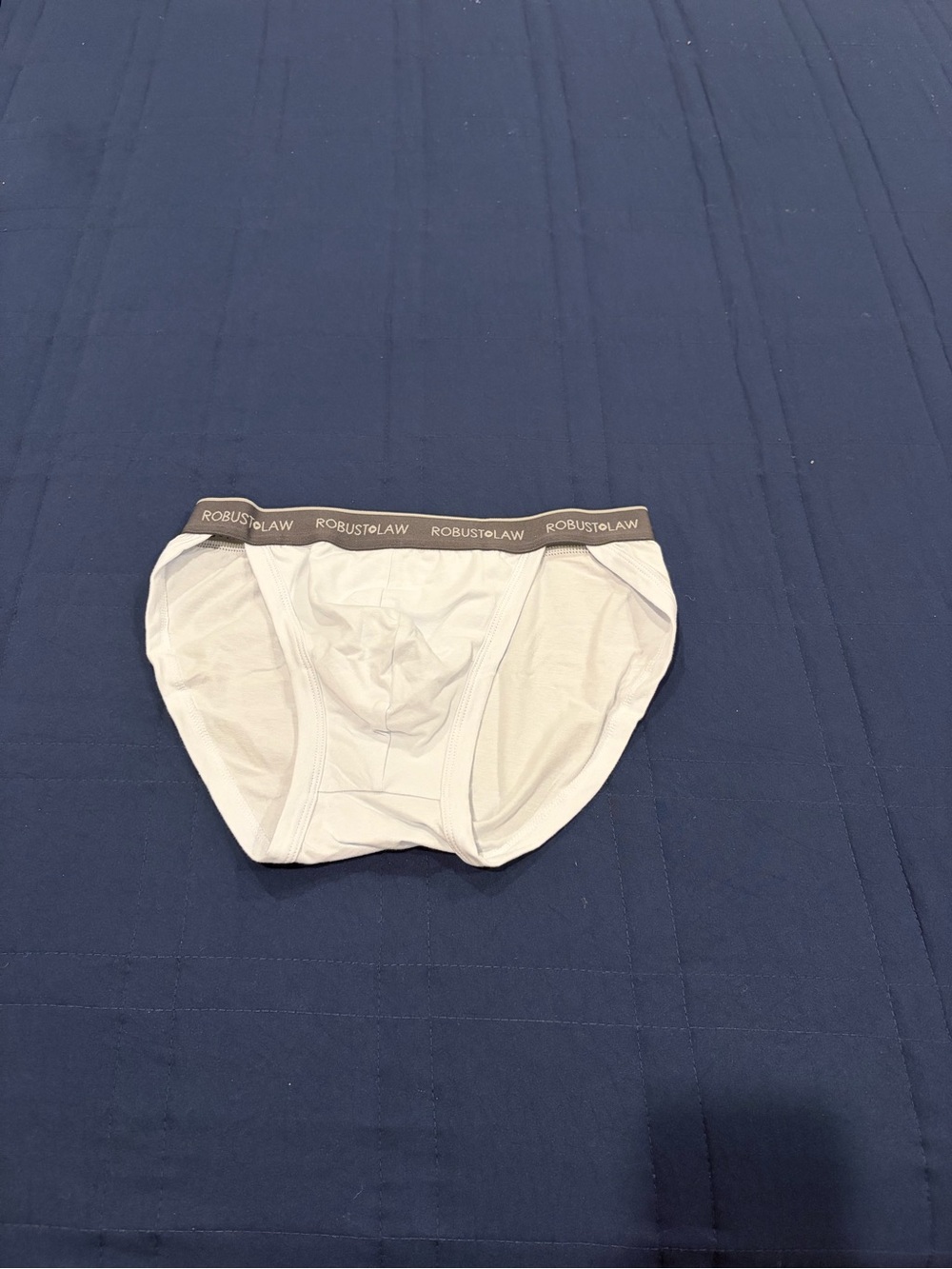 Men's White Bikini Briefs with Contrast Waistband